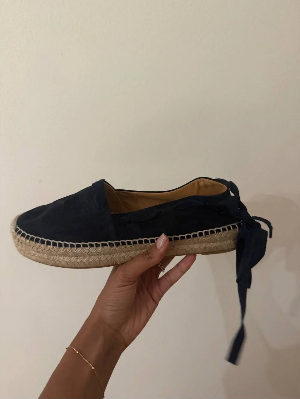 Navy Espadrille Platform Slip-On for Women